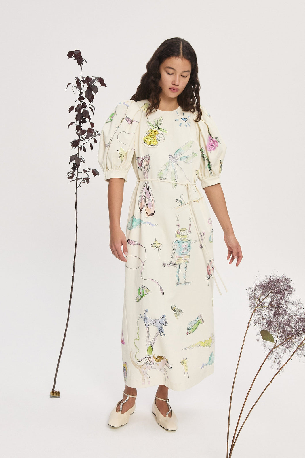 Court Midi Dress Cream