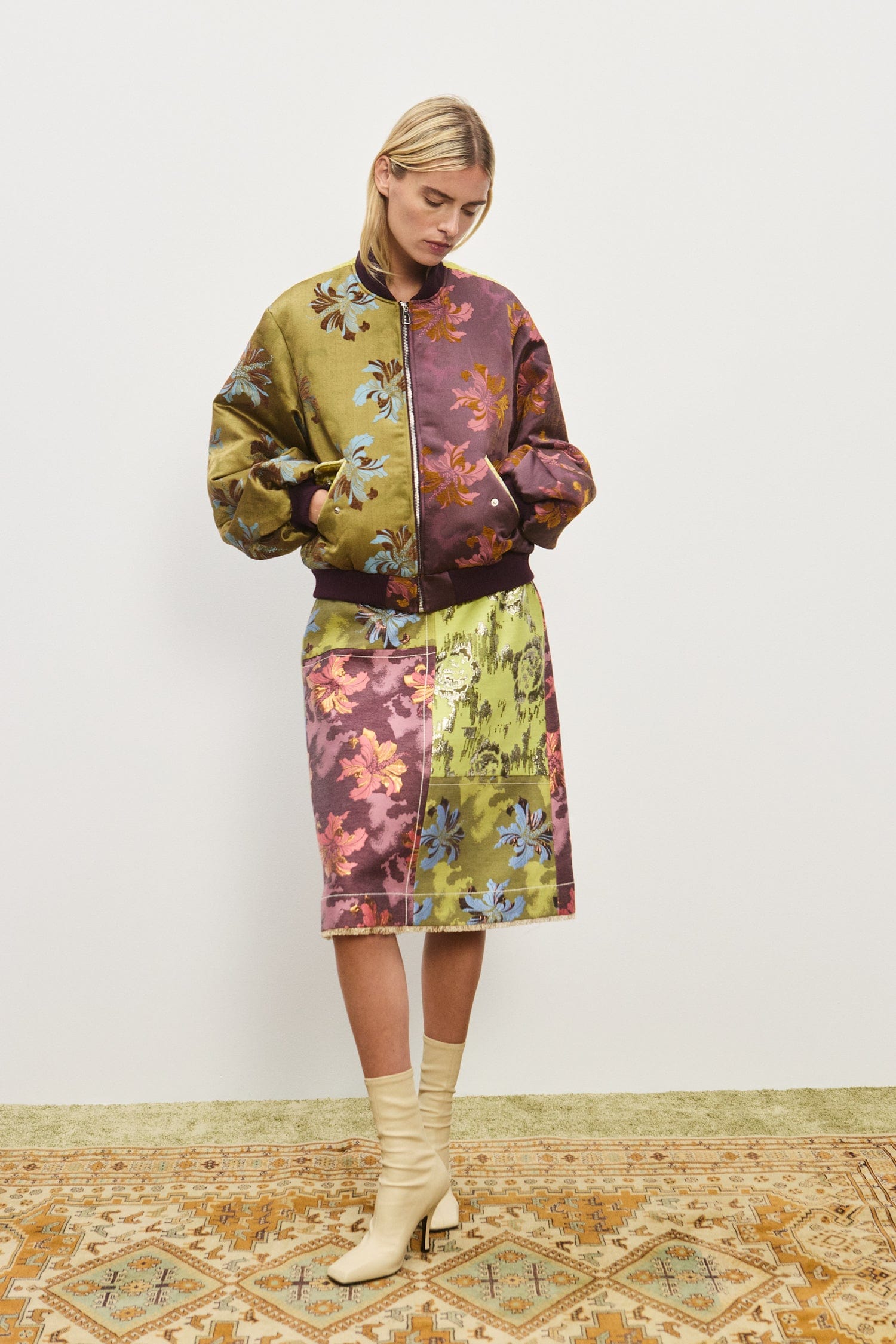 Adriana Jacquard Bomber Jacket
