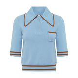 Noura Knit Polo Blue