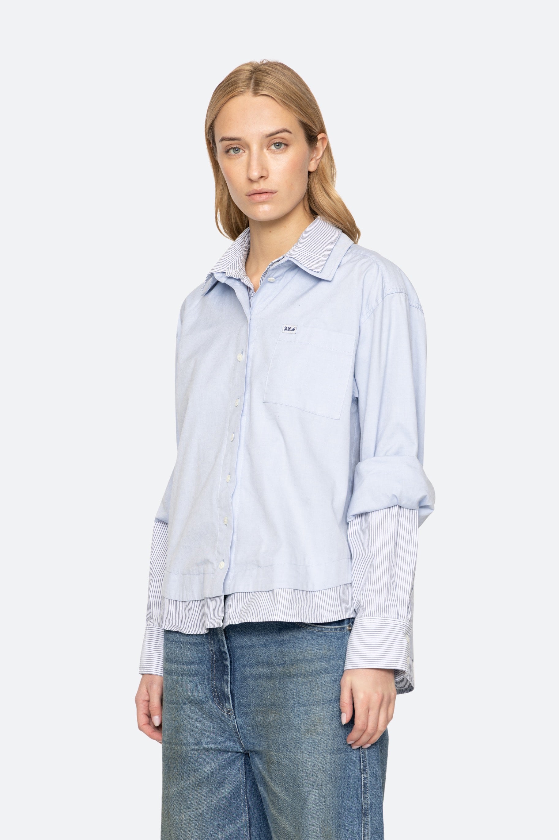ZAYNA DBL LAYER BUTTON DOWN (D1)