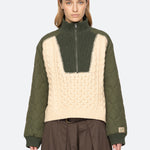 ALLEN CABLE HALF ZIP COMBO PULLOVER (D2)
