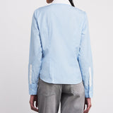 Dayton Poplin Shirt Pale Blue Stripe