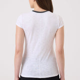Metallic S/S Tipped Ringer Tee