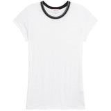 Metallic S/S Tipped Ringer Tee