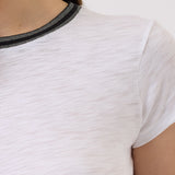 Metallic S/S Tipped Ringer Tee