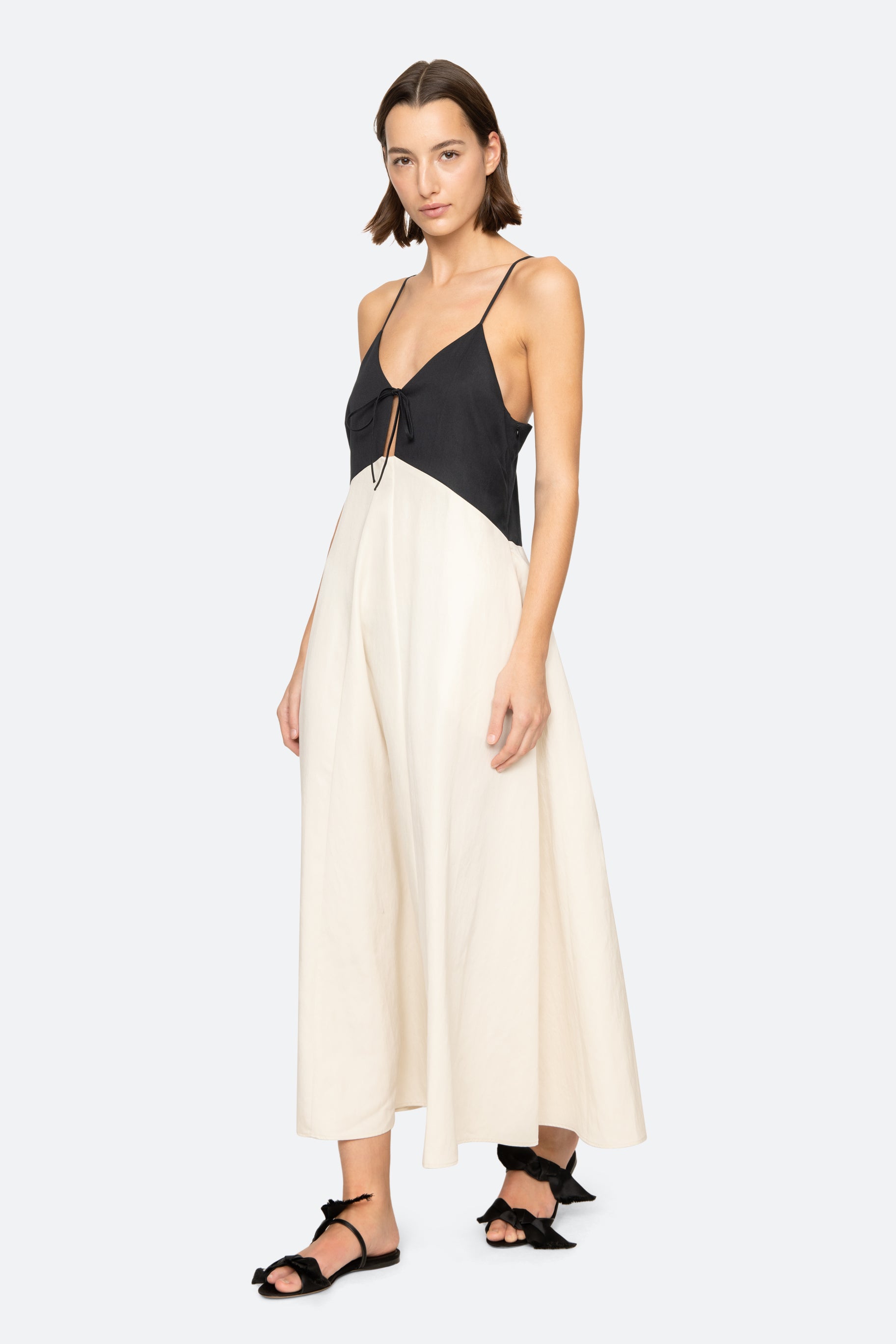 ANGELINA SUITING MAXI COLORBLOCK DRESS (D1)