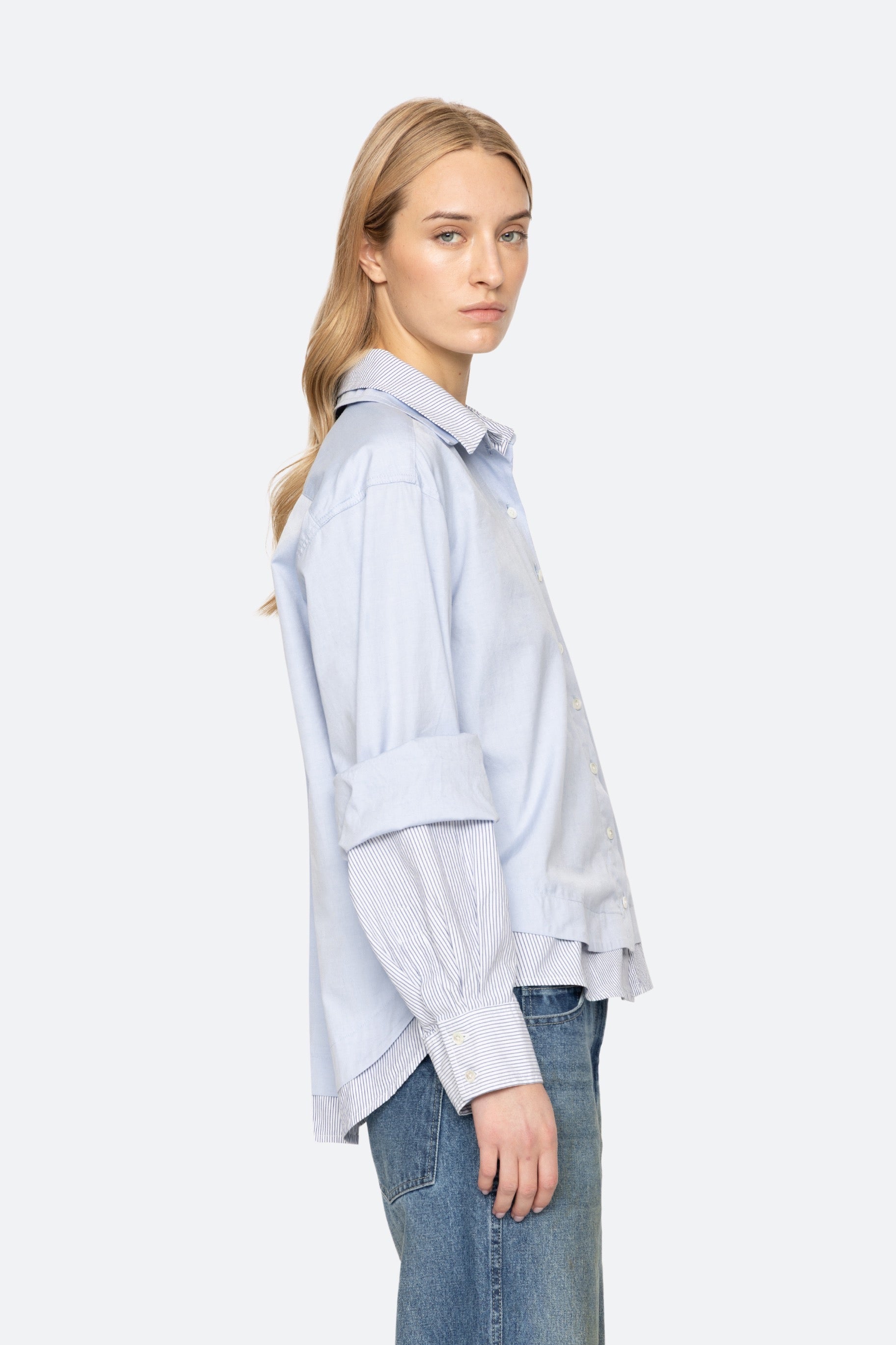 ZAYNA DBL LAYER BUTTON DOWN (D1)