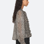 CHARLIZE PRINT L/SLV BOW TOP (D2)