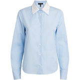 Dayton Poplin Shirt Pale Blue Stripe