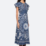 EMELINA PRINT MIDI DRESS (D1)