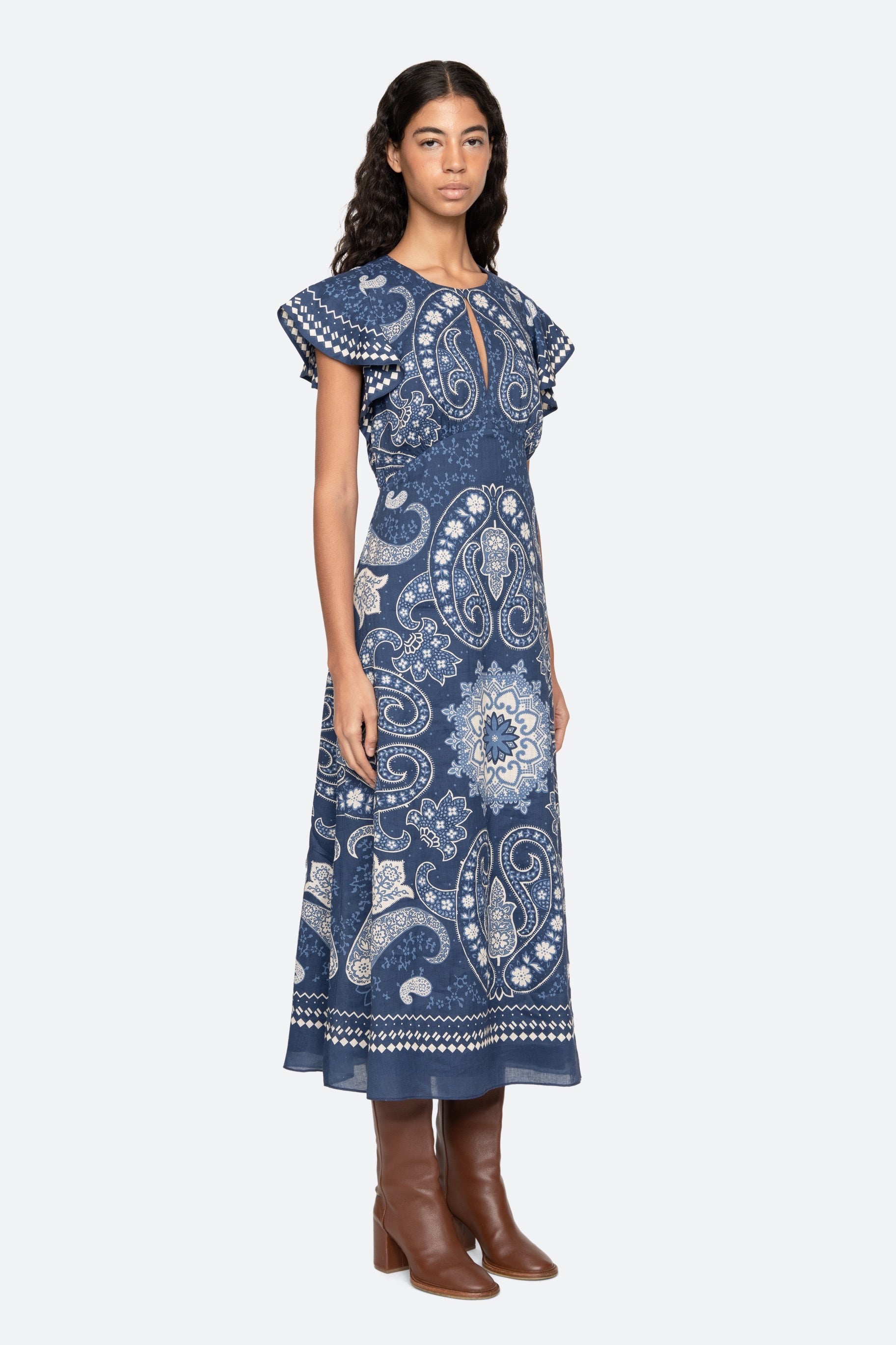 EMELINA PRINT MIDI DRESS (D1)