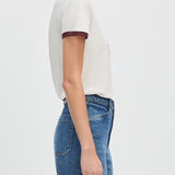 The Collegiate Ringer Tee White/Burgundy