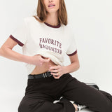 The Ringer Logo Tee White/Burgundy