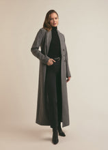 The Simon Coat Grey White Pinstripe