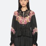 PERSEPHONE PRINT L/SLV TOP (D2)