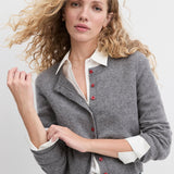 The Cropped Rebecca Cardigan Dark Charcoal Grey