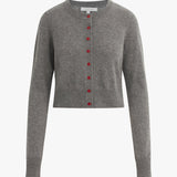 The Cropped Rebecca Cardigan Dark Charcoal Grey