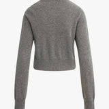 The Cropped Rebecca Cardigan Dark Charcoal Grey