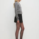 The Cropped Rebecca Cardigan Dark Charcoal Grey