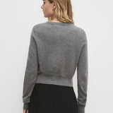 The Cropped Rebecca Cardigan Dark Charcoal Grey