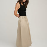 The Lennon Dress Black Khaki
