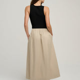 The Lennon Dress Black Khaki