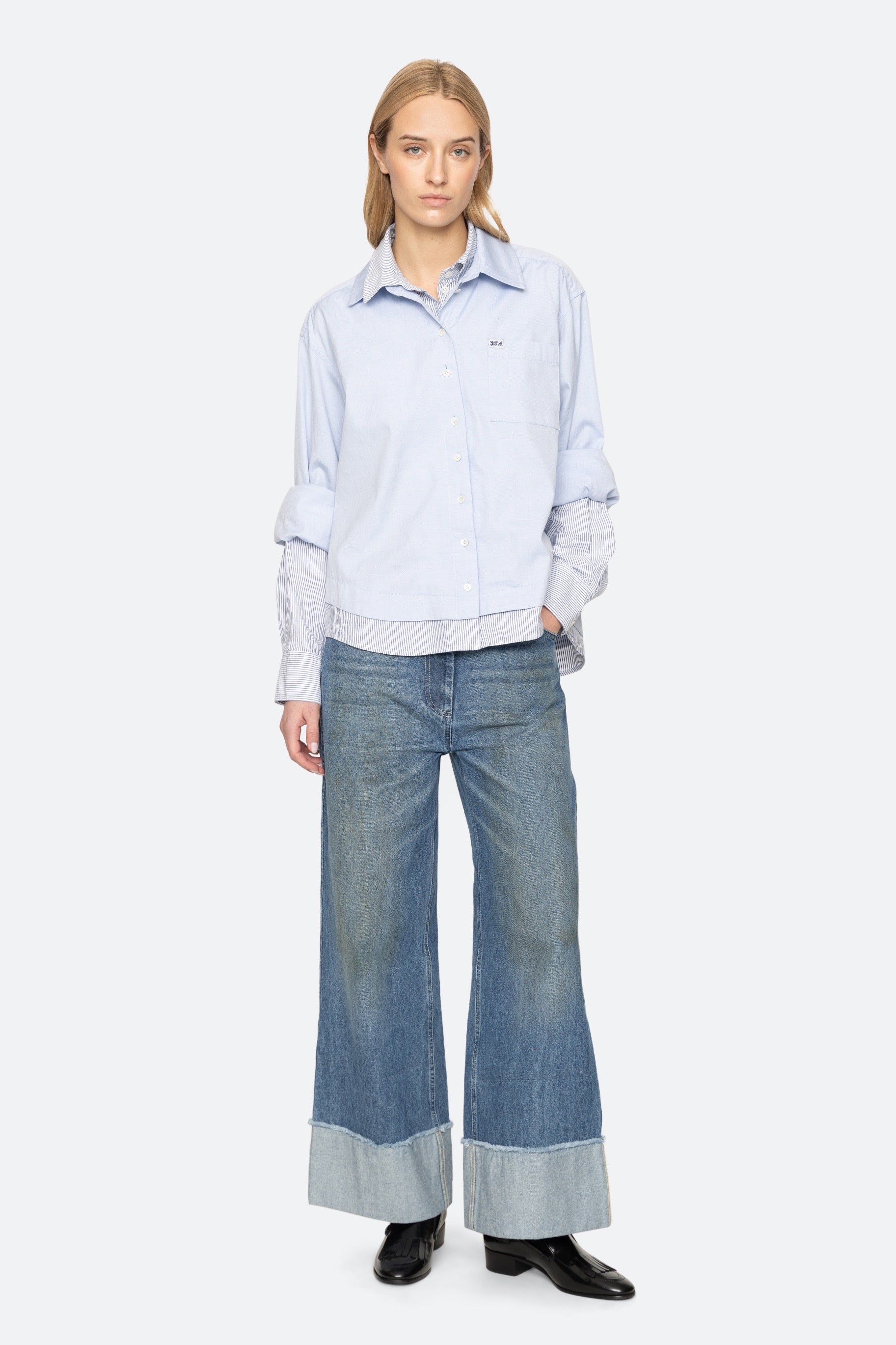 ZAYNA DBL LAYER BUTTON DOWN (D1)