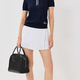 Short Sleeve Bardot Sweater Maltese Blue