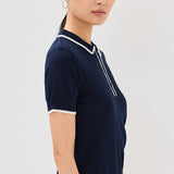 Short Sleeve Bardot Sweater Maltese Blue