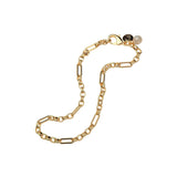 Gold chain necklace with a small bead charm 