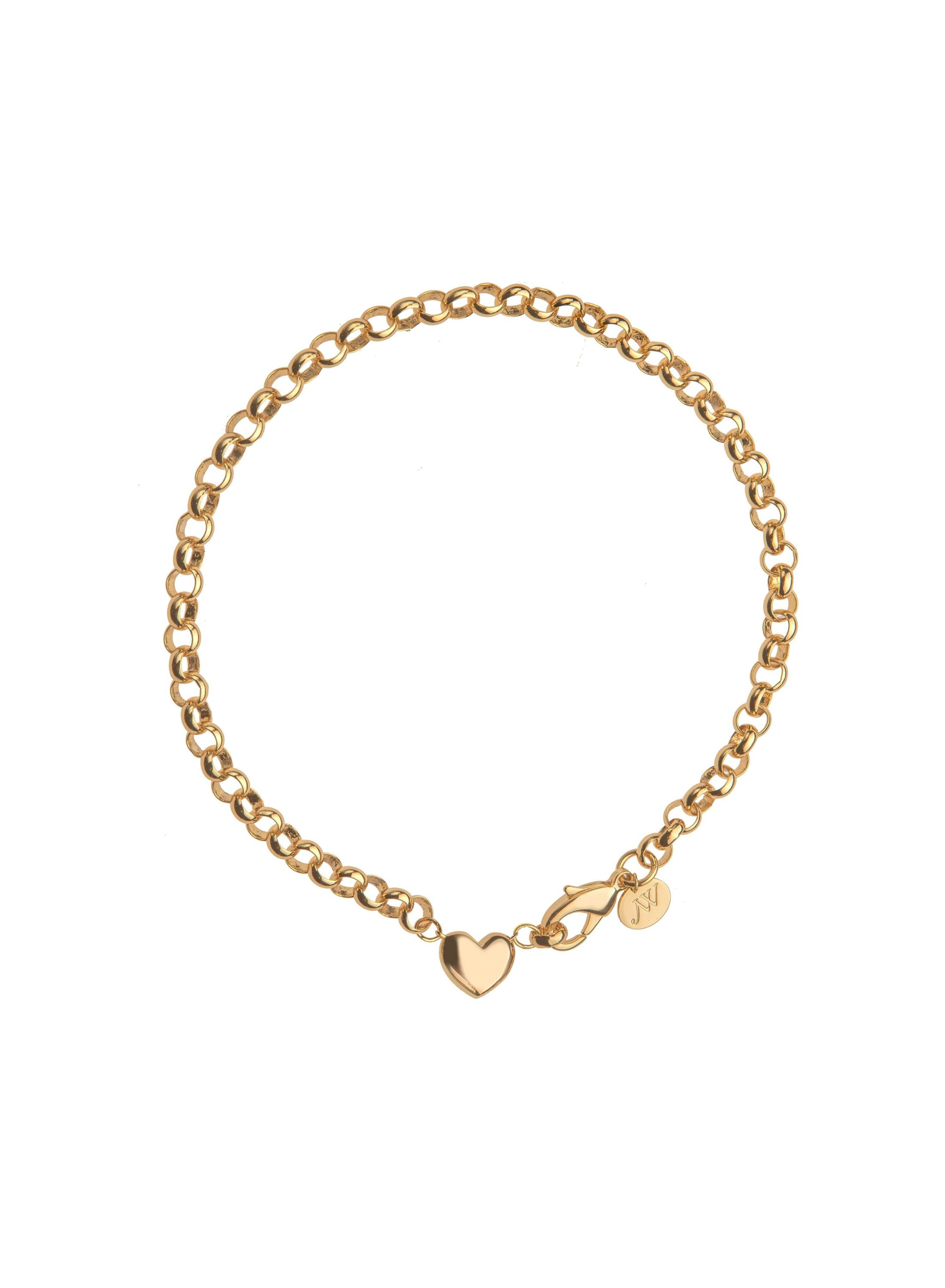 Gold necklace with a heart charm 