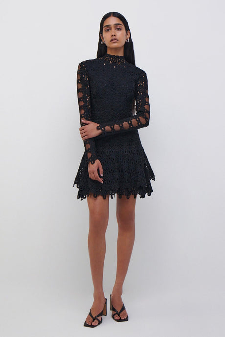 Joy Lace Mini Black Dress