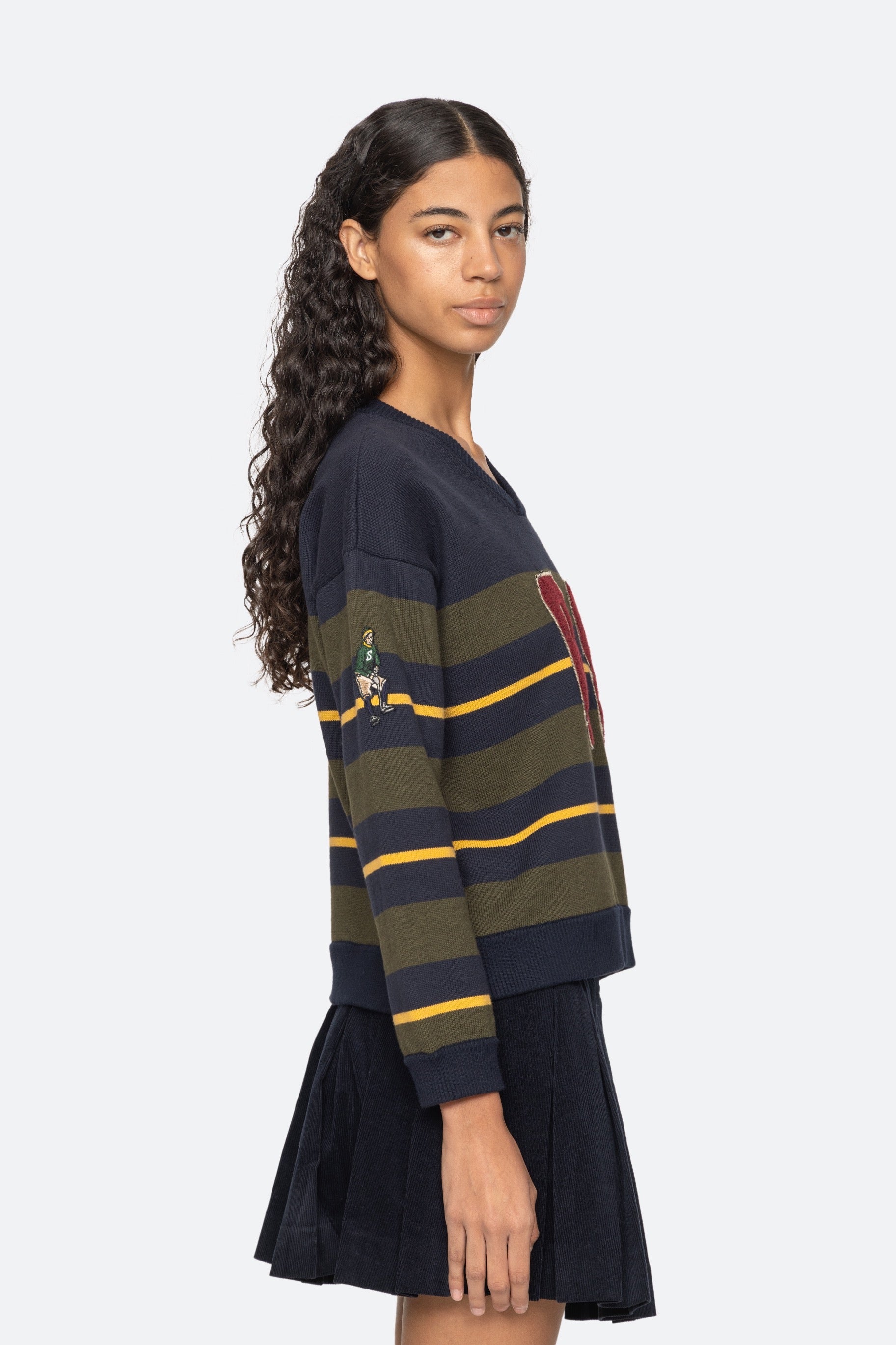 MINA NOVELTY VNECK SWEATER (D1)