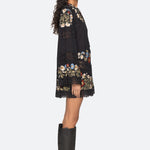 RUWA EMB L/SLV FLARE MINI DRESS (D2)