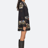 RUWA EMB L/SLV FLARE MINI DRESS (D2)