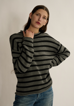 Lamis Sweater Stipe Dark Heather/Black