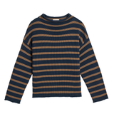 Lamis Stripe Cotton Sweater Navy/Mocha