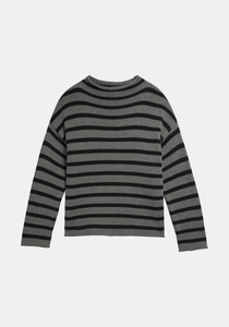 Lamis Sweater Stipe Dark Heather/Black