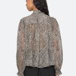 CHARLIZE PRINT L/SLV BOW TOP (D2)