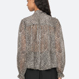 CHARLIZE PRINT L/SLV BOW TOP (D2)