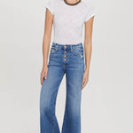 Goldie Lewinter S/S Gold Tipped Ringer Tee White - back
