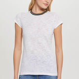 Goldie Lewinter S/S Gold Tipped Ringer Tee White - front