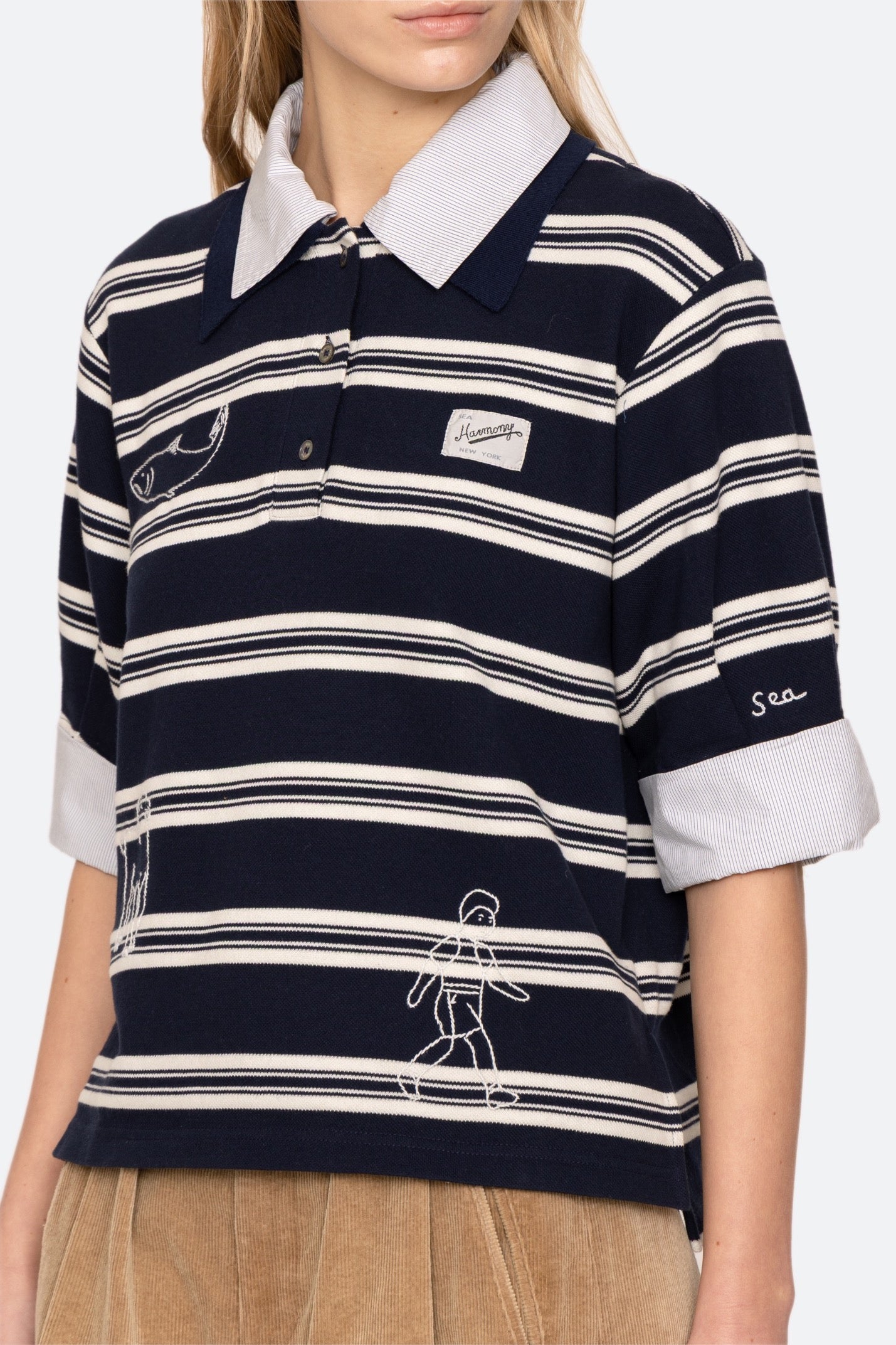 MINA NOVELTY DOUBLE LAYER POLO (D1)