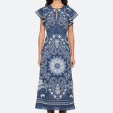 EMELINA PRINT MIDI DRESS (D1)