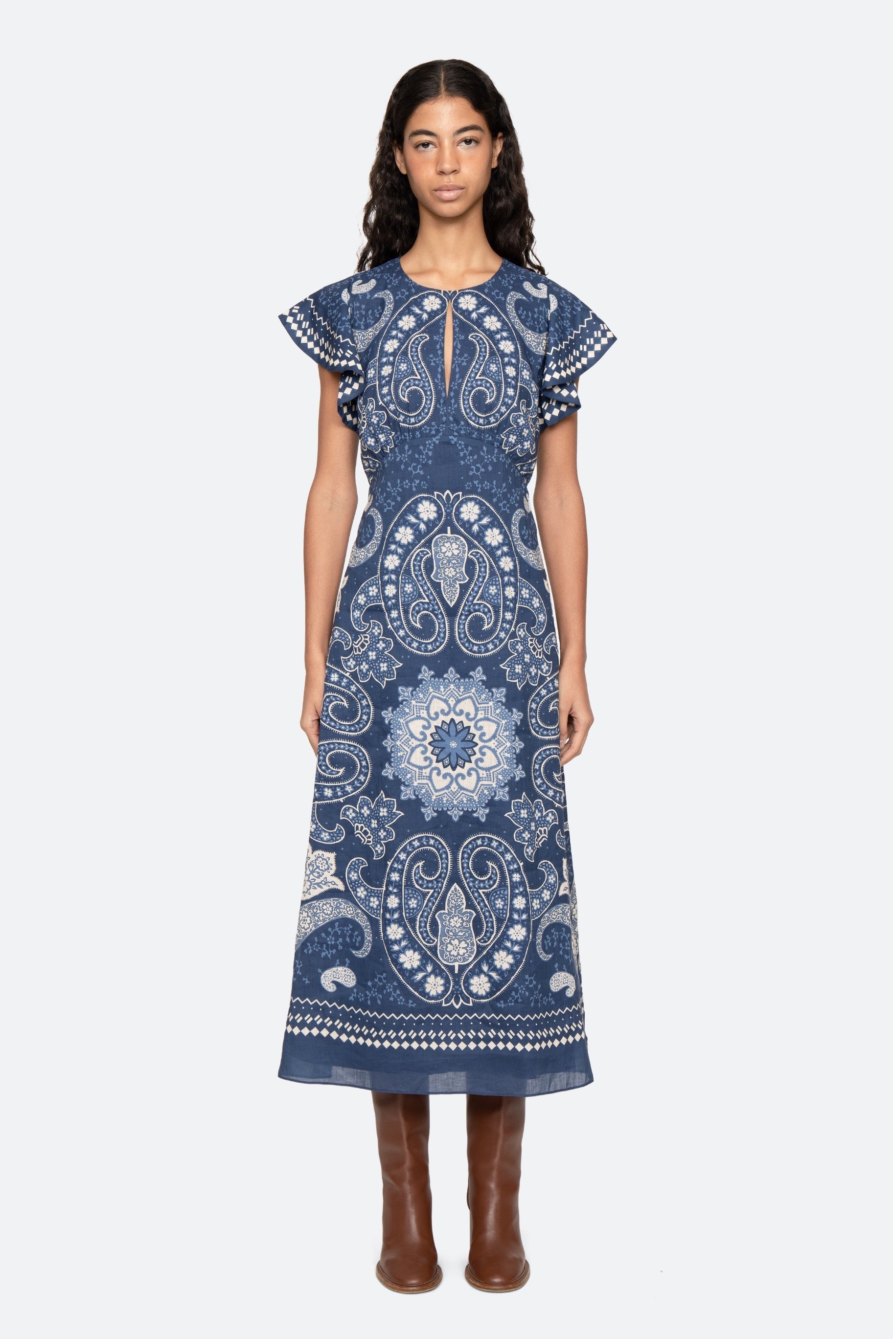 EMELINA PRINT MIDI DRESS (D1)