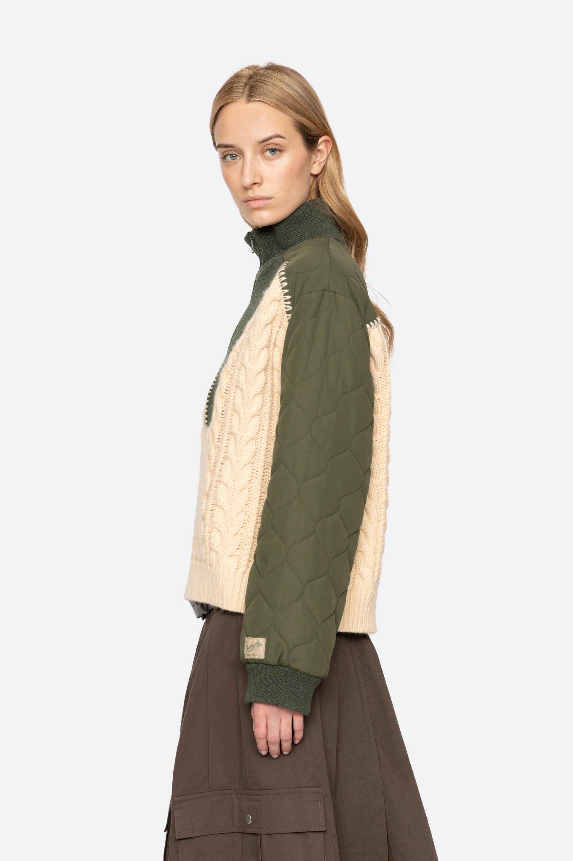 ALLEN CABLE HALF ZIP COMBO PULLOVER (D2)
