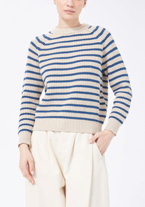Phoebe Striped Sweater Natural/Denim Blue