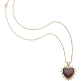 LOVE Dolce Carved Heart Pendant Classic Rolo Chain
