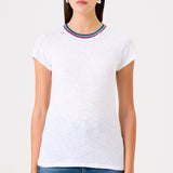 Summer Rainbow Ringer Tee White