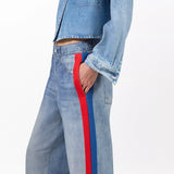 rb Miramar Sport Stripe Track Pants Coney Blue Red Stripe